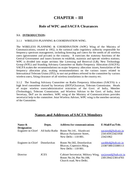 WPC & SACFA .